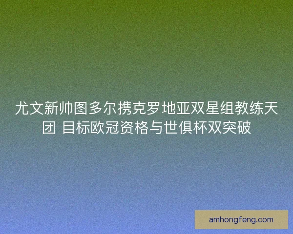 尤文新帅图多尔携克罗地亚双星组教练天团 目标欧冠资格与世俱杯双突破