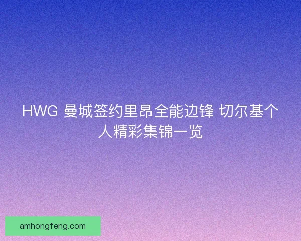 HWG 曼城签约里昂全能边锋 切尔基个人精彩集锦一览