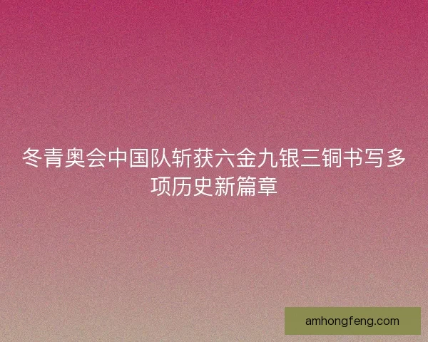 冬青奥会中国队斩获六金九银三铜书写多项历史新篇章